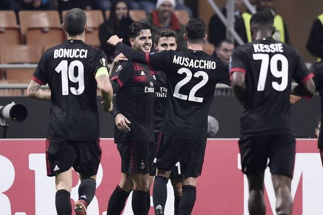 Db Milano 23 11 2017 - Europa League Milan-Austria Vienna foto Daniele Buffa Image nella foto: esultanza gol Andre Silva 