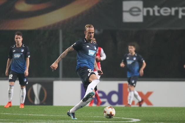 Football, Fussbal UEFA - Kevin Vogt of TSG Hoffenheim, during a UEFA Europa League Group Stage match, at Estadio Municipal de Braga, in Braga. Braga, Portugal, 23rd November 2017. Photo: IMAGO Pedro Benavente
