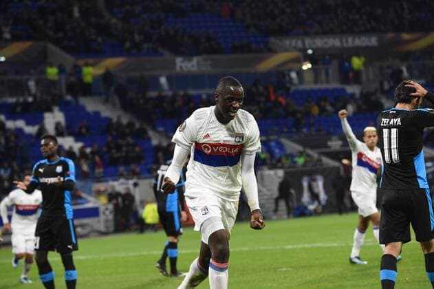 Joie de Mouctar Diakhaby (lyon) FOOTBALL : Lyon vs Limassol - Ligue Europa - Phase de goupe - 23 11 2017 FredericChambert Panoramic 