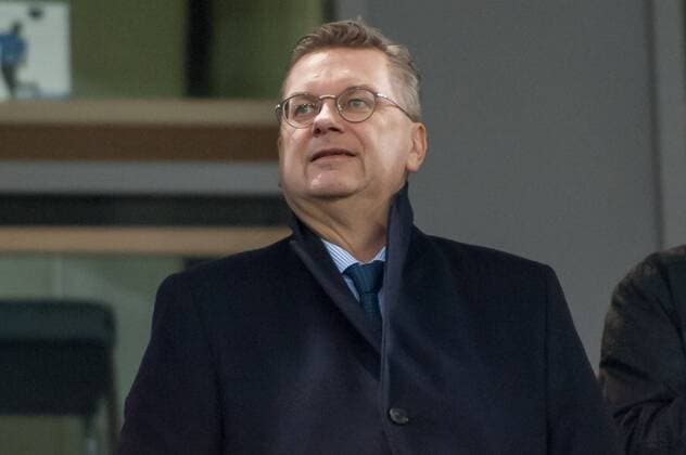 Reinhard Grindel (DFB-Präsident) Portrait, Nahaufnahme, Einzelfoto, Einzelbild, single picture, Fussball, Frauen-Länderspiel, Deutschland - Frankreich,