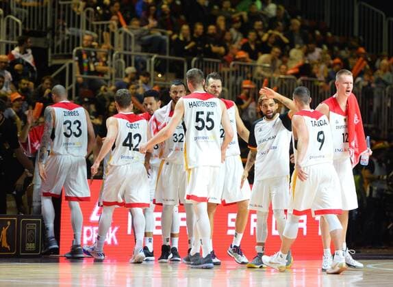 Jubel beim deutschen Team, Deutschland vs. Georgien, Basketball, Qualifikation World Cup 2019, 24.11.2017, Chemnitz Copyright: xEibner-Pressefoto BertxHarzerx EP_BHR