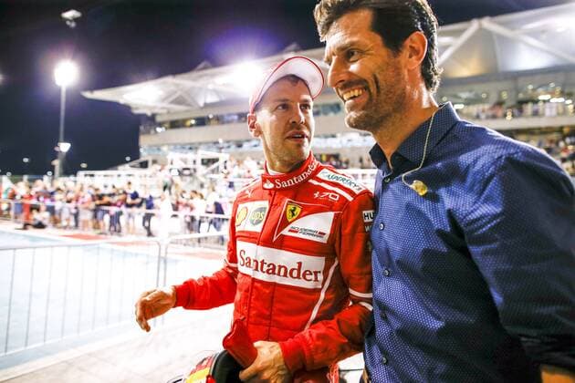 Motorsports: FIA Formula One World Championship WM Weltmeisterschaft 2017, Grand Prix of Abu Dhabi, 5 Sebastian Vettel (GER, Scuderia Ferrari), Mark Webber (AUS) Abu Dhabi United Arab Emirates