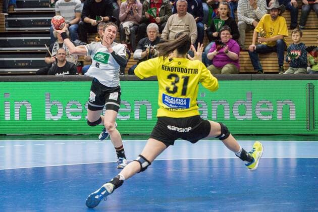 GER, HB Damen, FSP, Deutschland (GER) vs. Island (ISL) 25.11.2017, BallsportARENA, Dresden, GER, HB Damen, FSP, Deutschland (GER) vs. Island (ISL), im Bild Jenny Karolius ( 6, Deutschland), Hafdis Renoetudottir ( 1, Island),