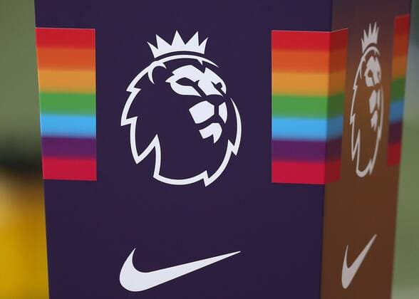FuÃŸball, England, LGBT Kampagne 25th November 2017, Wembley Stadium, London England; EPL Premier League football, Tottenham Hotspur versus West Bromwich Albion; Premier League ball plinth with LGBT rainbow colours on display before kick off  ActionPlus11956009
