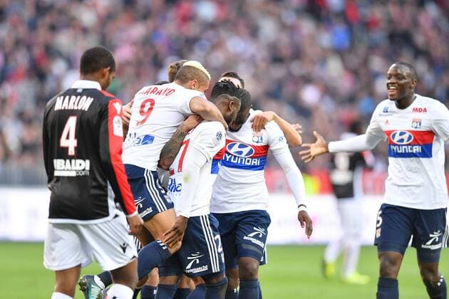 EQUIPE DE FOOTBALL DE LYON - JOIE FOOTBALL : Nice vs Lyon - Ligue 1 Conforama - 26 11 2017 FEP Panoramic 
