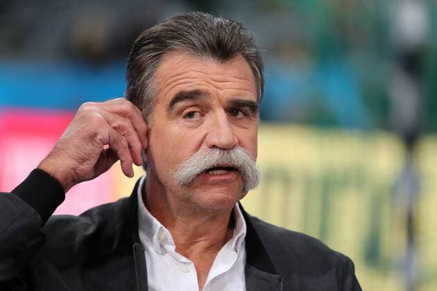 Heiner Brand (TV-Experte für sky), Einzelbild, Aktion, Action, Porträt, Portrait, Handball, Champions League, Rhein-Neckar Löwen - HC Vardar Skopje,