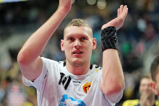 Dainis Kristopans (Skopje, 10), Einzelbild, Aktion, Action, Handball, Champions League, Rhein-Neckar Löwen - HC Vardar Skopje,
