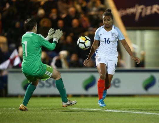 November 28, 2017 - Colchester, England, United Kingdom - England Women s Nikita Parris..during 2019 FIFA Women s World Cup Qualifier match between England Women and Kazakhstan Women at Weston Homes Community Stadium, Colchester, England on 28 Nov 2017. England v Kazakhstan - FIFA Women s World Cup Qualifier  - ZUMAn230 20171128_zaa_n230_474 Copyright: xKieranxGalvinx
