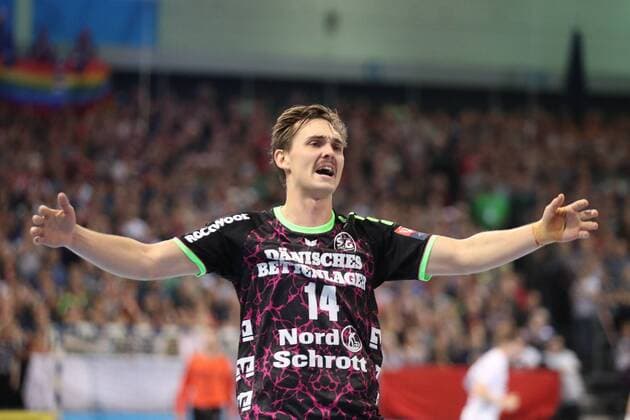 SG Flensburg-Handewitt - THW Kiel, EHF Champions League; Flensburg, 29.11.17 Flensburg, 29.11.17, Handball, VELUX EHF Champions League, Saison 2017 2018, Gruppenphase, SG Flensburg-Handewitt - THW Kiel : Hampus Wanne (SG Flensburg-Handewitt, 14) gestikuliert