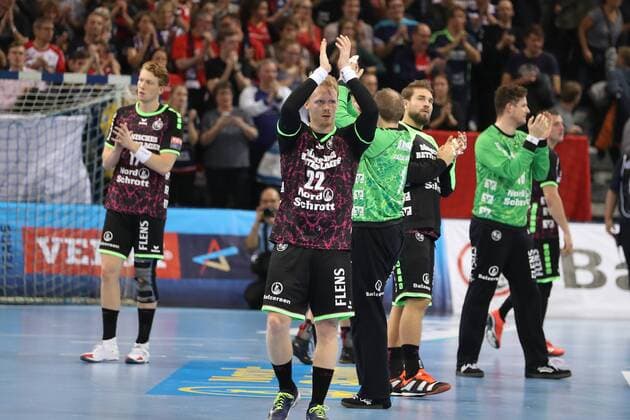 SG Flensburg-Handewitt - THW Kiel, EHF Champions League; Flensburg, 29.11.17 Flensburg, 29.11.17, Handball, VELUX EHF Champions League, Saison 2017 2018, Gruppenphase, SG Flensburg-Handewitt - THW Kiel : SG nach dem Spiel