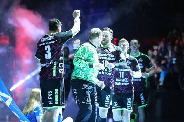 Einlauf SG Flensburg Schleswig-Holstein Deustchland Flens-Arena Copyright: xAgentur54Gradx xSpeedphotosx