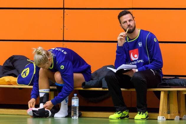 Handball, WM, Damen, Schweden Training 171130 Sveriges förbundskapten Henrik Signell under en träning med det svenska landslaget inför handbolls-VM den 30 november 2017 i Stuttgart. Copyright: CARLxSANDIN BB171130CS011