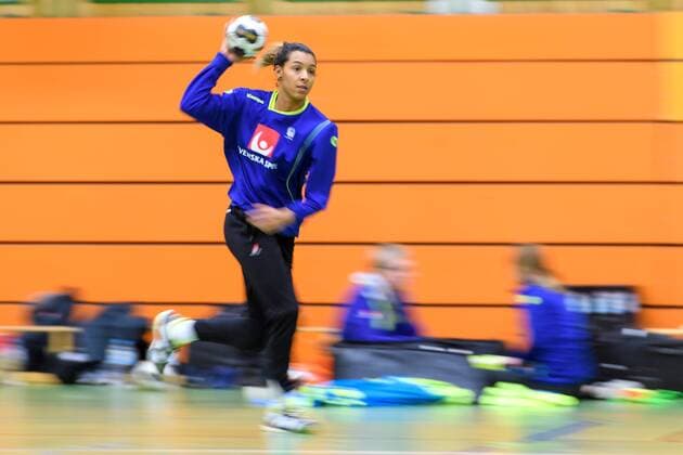 Handball, WM, Damen, Schweden Training 171130 Jamina Roberts under en träning med det svenska landslaget inför handbolls-VM den 30 november 2017 i Stuttgart. Copyright: CARLxSANDIN BB171130CS015