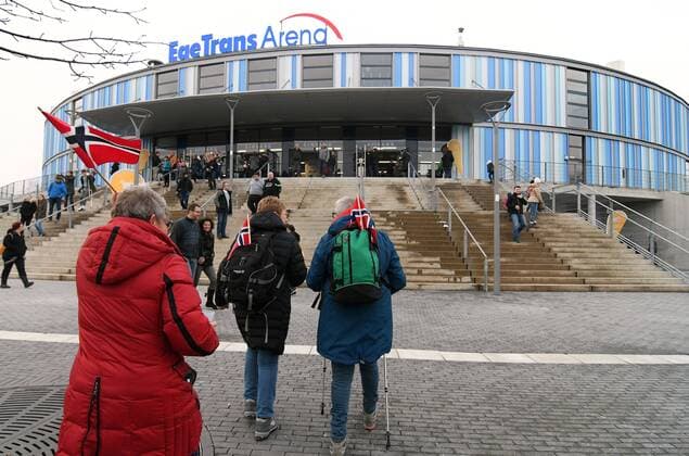 Die EgeTrans Arena nit NOR-Fans Handball Frauen Weltmeisterschaft in Deutschland Saison 2017 2018 Bietigheim-Bissingen; EgeTrans Arena, 2.12.2017