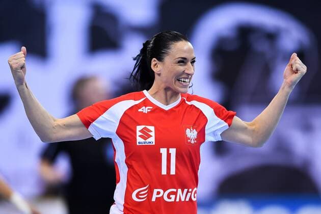 Handball, WM Damen, Schweden - Polen 171202 Polens Kinga Grzyb jublar i matchen mellan Sverige och Polen under handbolls-VM den 2 december 2017 i Bietigheim Bissingen. Copyright: CARLxSANDIN BB171202CS012