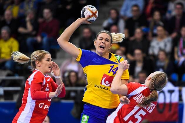 Handball, WM Damen, Schweden - Polen 171202 Sveriges Johanna Westberg i matchen mellan Sverige och Polen under handbolls-VM den 2 december 2017 i Bietigheim Bissingen. Copyright: CARLxSANDIN BB171202CS014