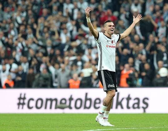 Pepe of Besiktas during the Turkish Superlig match between Besiktas and Galatasaray at Vodafone Park in Istanbul , Turkey on December 02 , 2017. Final Scores : Besiktas 3 - Galatasaray 0 