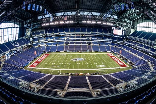 December 2nd, 2017: A general view of Lucas Oil Stadium before the Big Ten Championship game between the Wisconsin Badgers and the Ohio State Buckeyes at Lucas Oil Stadium, Indianapolis, IN. CSM NCAA College League USA Big Ten Championship 2017: Wisconsin vs Ohio State DEC 2 - ZUMAc04_ 20171202_zaf_c04_071 Copyright: xAdamxLacyx