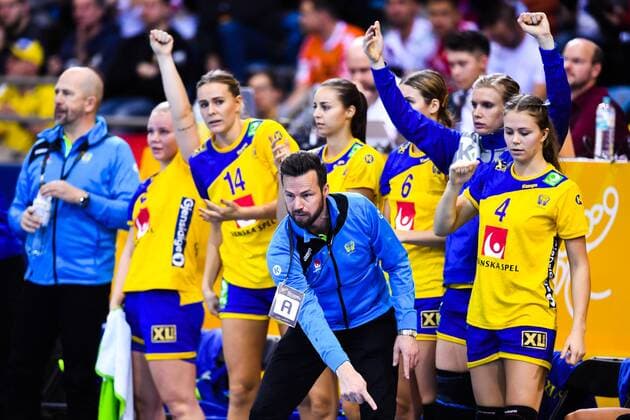 171203 Sveriges förbundskapten Henrik Signell under matchen mellan Ungern och Sverige under handbolls-VM den 3 december 2017 i Bietigheim Bissingen. Copyright: CARLxSANDIN BB171203CS042