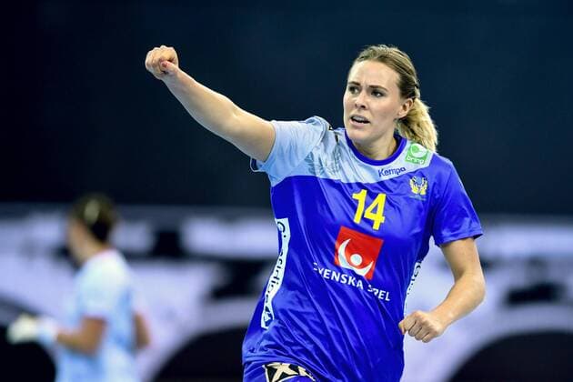 Handball, WM Damen, Schweden - Tschechien 171205 Sveriges Johanna Westberg jublar under matchen mellan Sverige och Tjeckien under handbolls-VM den 5 december 2017 i Bietigheim Bissingen. Copyright: CARLxSANDIN BB171205CS032