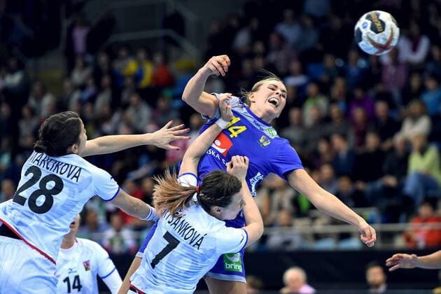 Handball, WM Damen, Schweden - Tschechien 171205 Sveriges Johanna Westberg under matchen mellan Sverige och Tjeckien under handbolls-VM den 5 december 2017 i Bietigheim Bissingen. Copyright: CARLxSANDIN BB171205CS040
