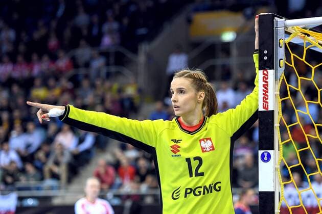 Handball, WM Damen, Norwegen - Polen 171205 Polens malvakt Weronika Gawlik under matchen mellan Norge och Polen under handbolls-VM den 5 december 2017 i Bietigheim Bissingen. Copyright: CARLxSANDIN BB171205CS086