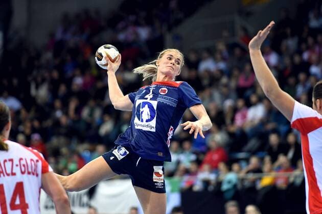 Handball, WM Damen, Norwegen - Polen 171205 Norges Veronica Egebakken Kristiansen under matchen mellan Norge och Polen under handbolls-VM den 5 december 2017 i Bietigheim Bissingen. Copyright: CARLxSANDIN BB171205CS093