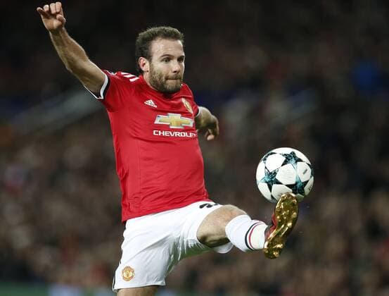 Juan Mata of Manchester United ManU in action during the Champions League Group A match at the Old Trafford, Manchester. Picture date: December 5th 2017. Picture credit should read: Andrew Yates Sportimage EDITORIAL USE ONLY. No use with unauthorised audio, video, data, fixture lists, club league logos or live services. Online in-match use limited to 120 images, no video emulation. No use in betting, games or single club league player publications.