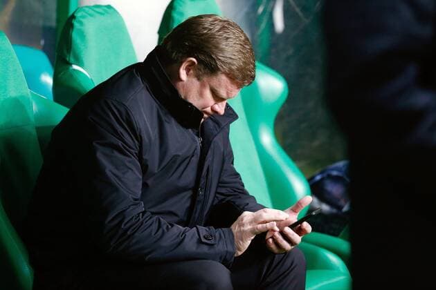 GLASGOW,SCOTLAND - DECEMBER 05 :Hein Vanhaezebrouck head coach of RSC Anderlecht during the Champions League Group B match between Celtic FC and Rsc Anderlecht on December 05, 2017 in Glasgow, Scotland, 5 12 2017 FOOTBALL : Celtic Glasgow vs Anderlecht - Ligue Des Champions - 05 12 2017 PhotoNews Panoramic 