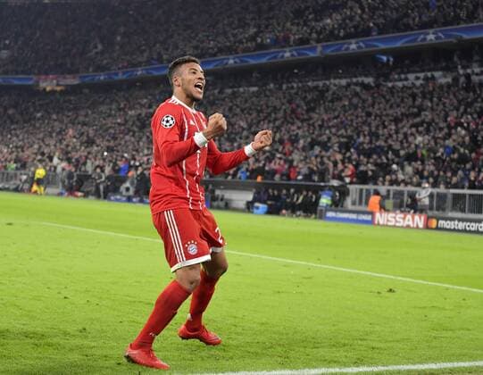 05.12.2017, Fussball UEFA Champions League 2017 2018, Gruppenphase, 6.Spieltag, FC Bayern München - Paris Saint Germain, in der Allianz-Arena München, Torjubel Corentin Tolisso (FC Bayern München) zum 2:0.