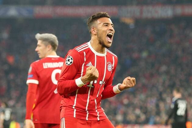 Torjubel von Corentin Tolisso 24 (FC Bayern Muenchen) zum 3:1, FC Bayern Muenchen vs. Paris Saint-Germain, Fussball, Vorrunde, Champions League, 05.12.2017 Muenchen Bayern Deutschland