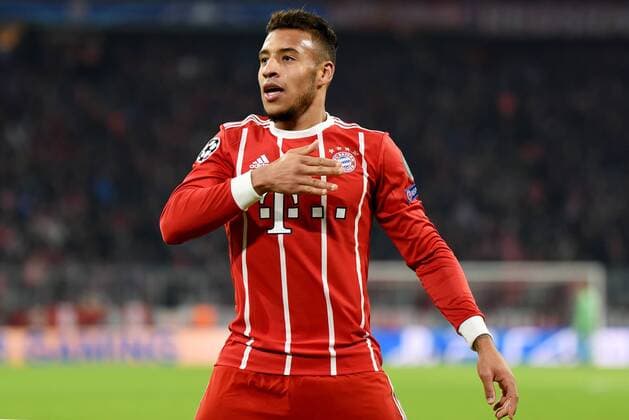 Torjubel des Torschützen Corentin Tolisso (FC Bayern Muenchen). Deutschland, Muenchen: Fussball, UEFA Champions League, Matchday 6: FC Bayern Muenchen vs Paris Saint-Germain am 05.12.2017, Allianz-Arena.