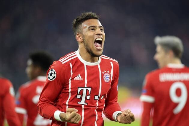 05.12.2017, Fussball UEFA Champions League 2017 2018, Gruppenphase, 6.Spieltag, FC Bayern München - Paris Saint Germain, in der Allianz-Arena München, Corentin Tolisso (FC Bayern München) Torjubel.