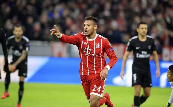 05.12.2017, Fussball UEFA Champions League 2017 2018, Gruppenphase, 6.Spieltag, FC Bayern München - Paris Saint Germain, in der Allianz-Arena München, Corentin Tolisso (FC Bayern München) Torjubel.