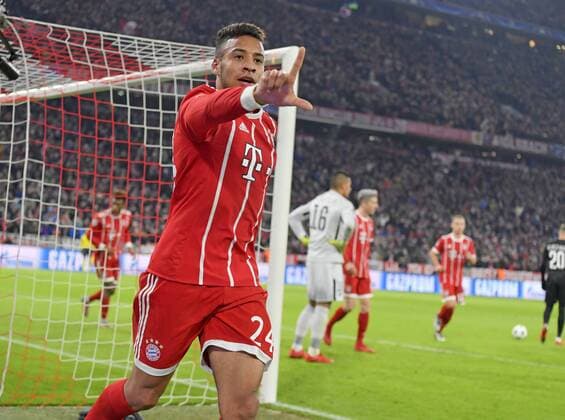 05.12.2017, Fussball UEFA Champions League 2017 2018, Gruppenphase, 6.Spieltag, FC Bayern München - Paris Saint Germain, in der Allianz-Arena München, Torjubel Corentin Tolisso (FC Bayern München) zum 2:0.