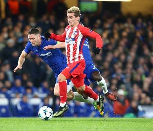December 5, 2017 - London, England, United Kingdom - Antoine Griezmann of Atletico Madrid..during the Champions League Group C match between Chelsea and Atletico Madrid at Stamford Bridge, London, England on 5 Dec 2017. Chelsea FC v Atletico Madrid - UEFA Champions League  - ZUMAn230 20171205_zaa_n230_451 Copyright: xKieranxGalvinx