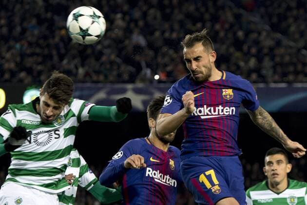December 5, 2017 - Barcelona, Catalonia, Spain - Paco Alcacer of Barcelona during the UEFA Champions League match between FC Barcelona Barca and Sporting CP Lisboa at the Camp Nou Stadium in Barcelona, Catalonia, Spain on December 5,2017 FC Barcelona v Sporting CP - UEFA Champions League  - ZUMAn230 20171205_zaa_n230_492 Copyright: xMiquelxLlopx