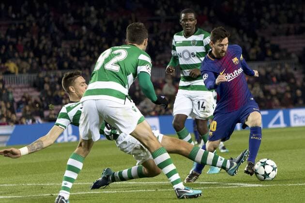 December 5, 2017 - Barcelona, Catalonia, Spain - Leo Messi during the UEFA Champions League match between FC Barcelona Barca and Sporting CP Lisboa at the Camp Nou Stadium in Barcelona, Catalonia, Spain on December 5,2017 FC Barcelona v Sporting CP - UEFA Champions League  - ZUMAn230 20171205_zaa_n230_497 Copyright: xMiquelxLlopx