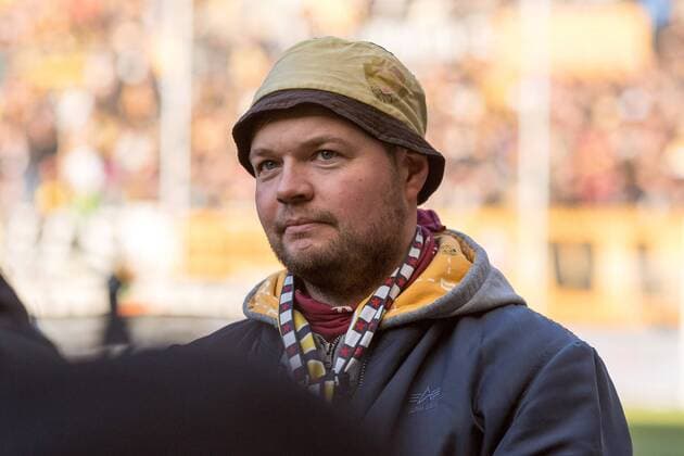 Stefan Lehmann vor seinem letzten Spiel als Capo. 2. Bundesliga, 16. Spieltag, Sonntag 03.12.2017, SG Dynamo Dresden - FC Erzgebirge Aue 4:0, Foto: Steffen Kuttner SG Dynamo Dresden vs. FC Erzgebirge Aue
