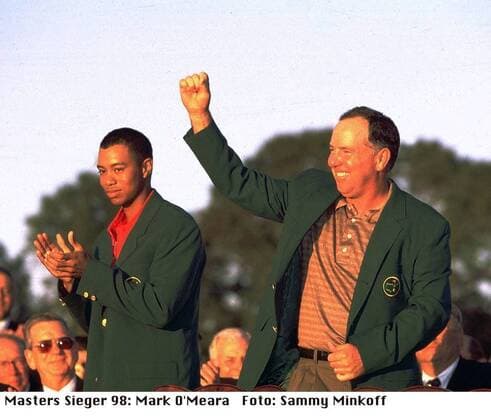 Mark O Meara Golf. Masters 1998 in Augusta USA am 10.04.1998. Siegesjubel. , Augusta USA