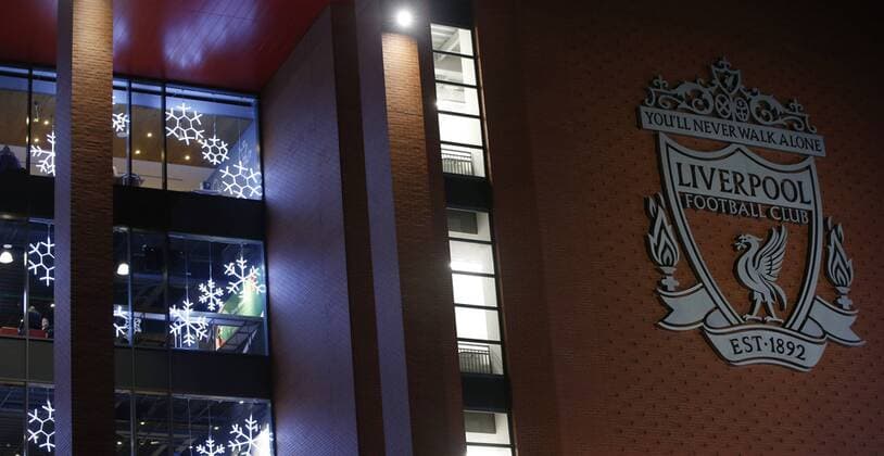 The main stand lit up at night during the Champions League Group E match at the Anfield Stadium, Liverpool. Picture date: December 6th 2017. Picture credit should read: Andrew Yates Sportimage EDITORIAL USE ONLY. No use with unauthorised audio, video, data, fixture lists, club league logos or live services. Online in-match use limited to 120 images, no video emulation. No use in betting, games or single club league player publications.