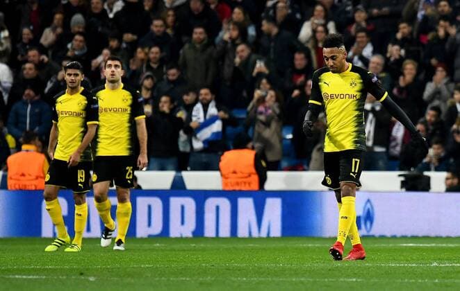 06.12.2017, xfux, Fussball Champions League, Real Madrid - Borussia Dortmund, emspor, v.l. Pierre-Emerick Aubameyang (Borussia Dortmund) enttaeuscht, enttaeuscht schauend, dissapointed Madrid