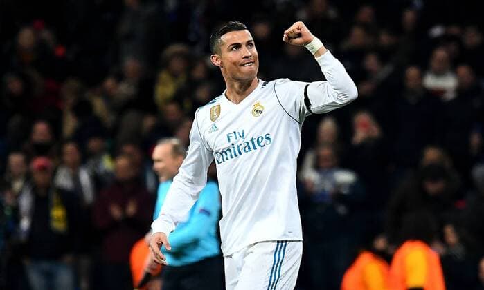 06.12.2017, xfux, Fussball Champions League, Real Madrid - Borussia Dortmund, emspor, v.l. Cristiano Ronaldo (Real Madrid) Torjubel, Goal celebration, celebrate the goal zum 2:0 Madrid