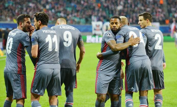 Besiktas bejubelt das 1:0, RB Leipzig vs. Besiktas Istanbul, Fussball, Champions League, 06.12.2017, Leipzig Copyright: xEibner-Pressefoto BertxHarzerx EP_BHR