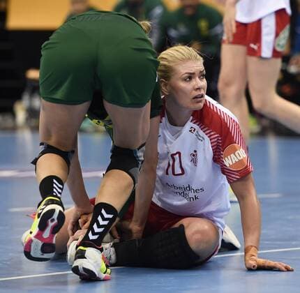 Handball, WM, Damen, Brasilien - Dänemark Kathrine Heindahl har sat sig. Polfoto_73191159  Copyright: POULSENxLARS