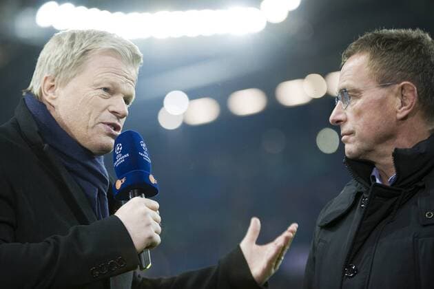 Themen der Woche Bilder des Tages - SPORT Fußball-Champions-League 2017 2018, Gruppenphase, 6. Spieltag RB Leipzig - Besiktas Istanbul (06.12.2017) Der frühere Torwart und ZDF-Experte Oliver Kahn vor dem Spiel im Gespräch mit RBL-Sportdirektor Ralf Rangnick. Leipzig Sachsen Deutschland