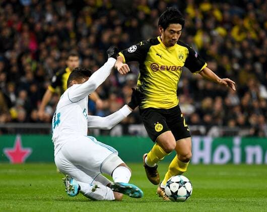 06.12.2017, xfux, Fussball Champions League, Real Madrid - Borussia Dortmund, emspor, v.l. Casemiro (Real Madrid), Shinji Kagawa (Borussia Dortmund) Madrid