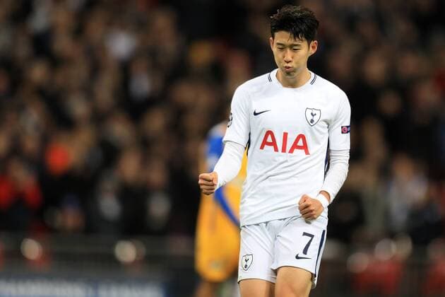 6th December 2017, Wembley Stadium, London England; UEFA Champions League football, Tottenham Hotspur versus Apoel Nicosia; Son Heung-Min of Tottenham Hotspur celebrates after he scores making it 2-0  ActionPlus11959555