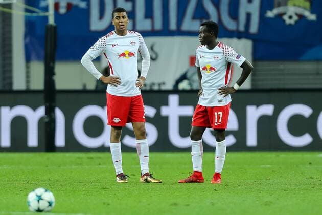 Leipzig, Deutschland 06.12.2017, UEFA Champions League - 2017 18 Season, Gruppenphase - Gruppe G - 6. Spieltag, RB Leipzig - Besiktas Istanbul, Bernardo (RBL) Bruma (RBL) enttaeuscht, enttaeuschung ( DeFodi507