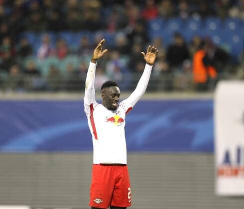 Foto: Verlierer Jean-Kevin Augustin ( Leipzig ) Fussball UEFA Championsleague am Mi. 06.12.2017 Gruppenspiel RB Leipzig - Besiktas Istanbul 1 - 2